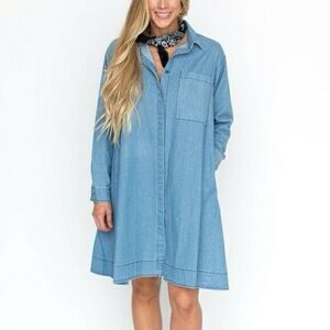 Agnes and Dora denim shirt dress